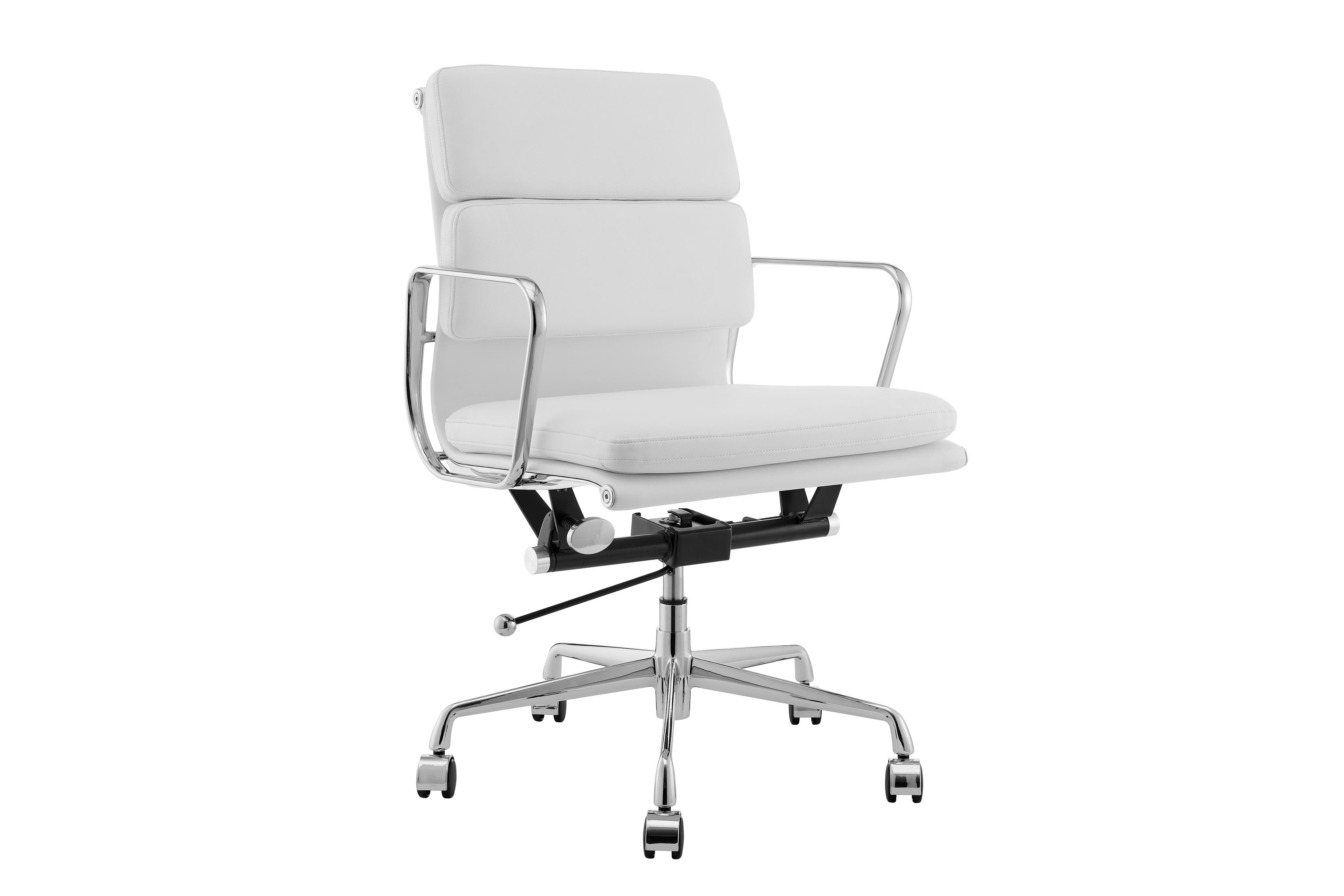 Standard Aluminium Padded Low Back Office Chair White