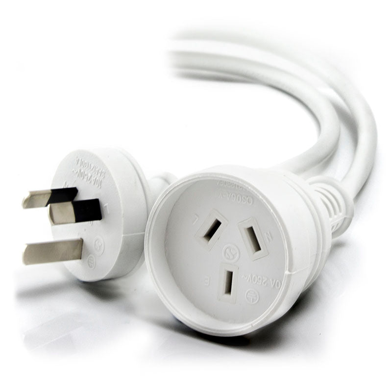 Alogic 15M Aus 3 Pin Mains Power Extension Cable White Male To Female