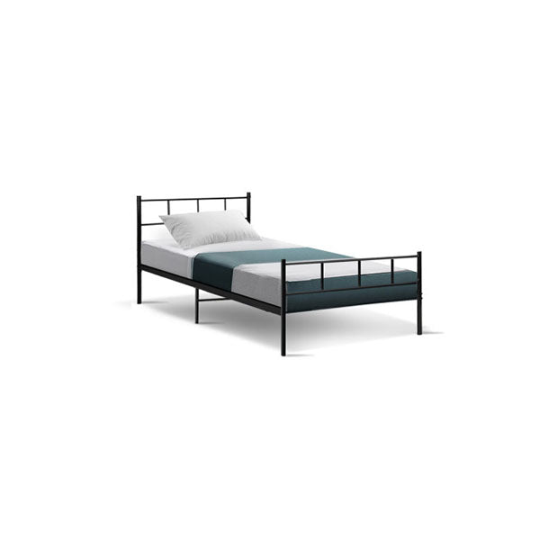 Metal Bed Frame Platform Foundation Mattress Base Black