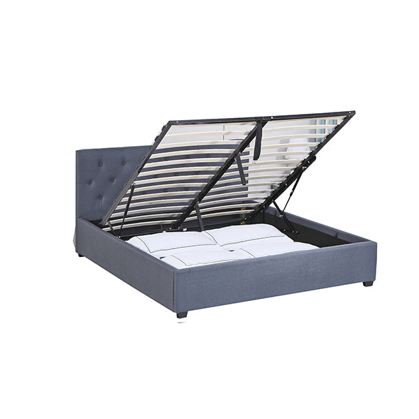 Grey Milano Capri Luxury Gas Lift Bed Frame Base And Headboard