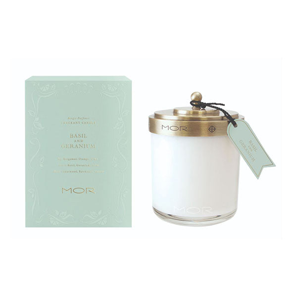 Mor Fragrant Candle 380G Basil And Geranium