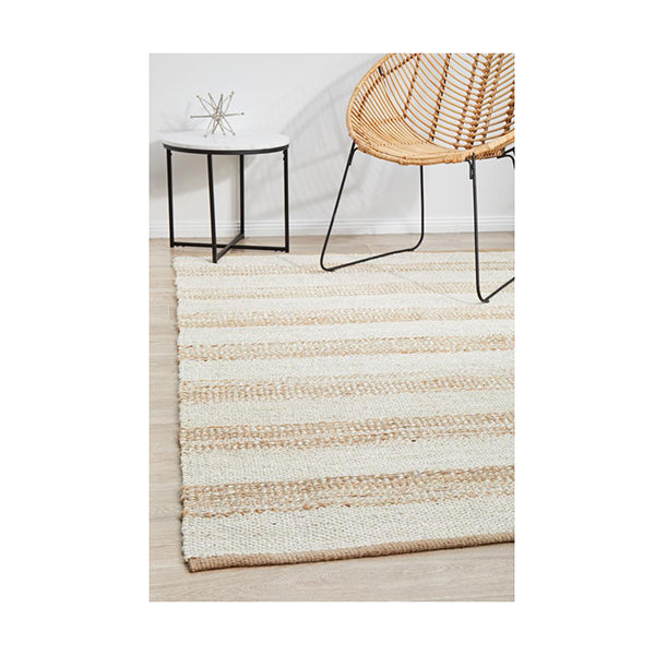 Byron Hand Braided Natural White Rug