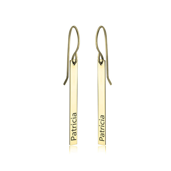 name plate earrings