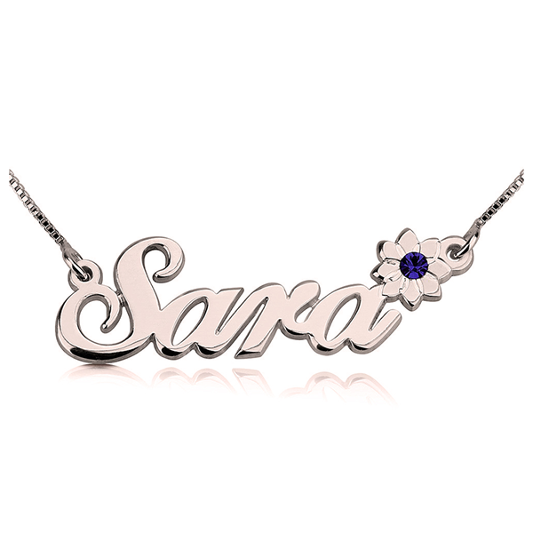 swarovski flower name necklace