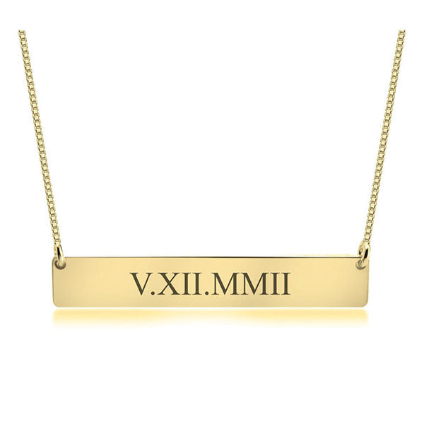 Roman Numeral Date Necklace