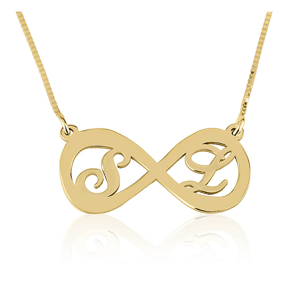 Two Letters Infinity Necklace