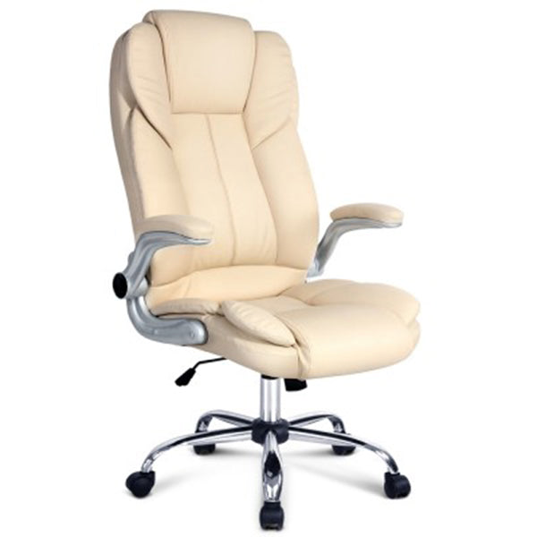 Pu Leather Executive Office Desk Chair - Beige