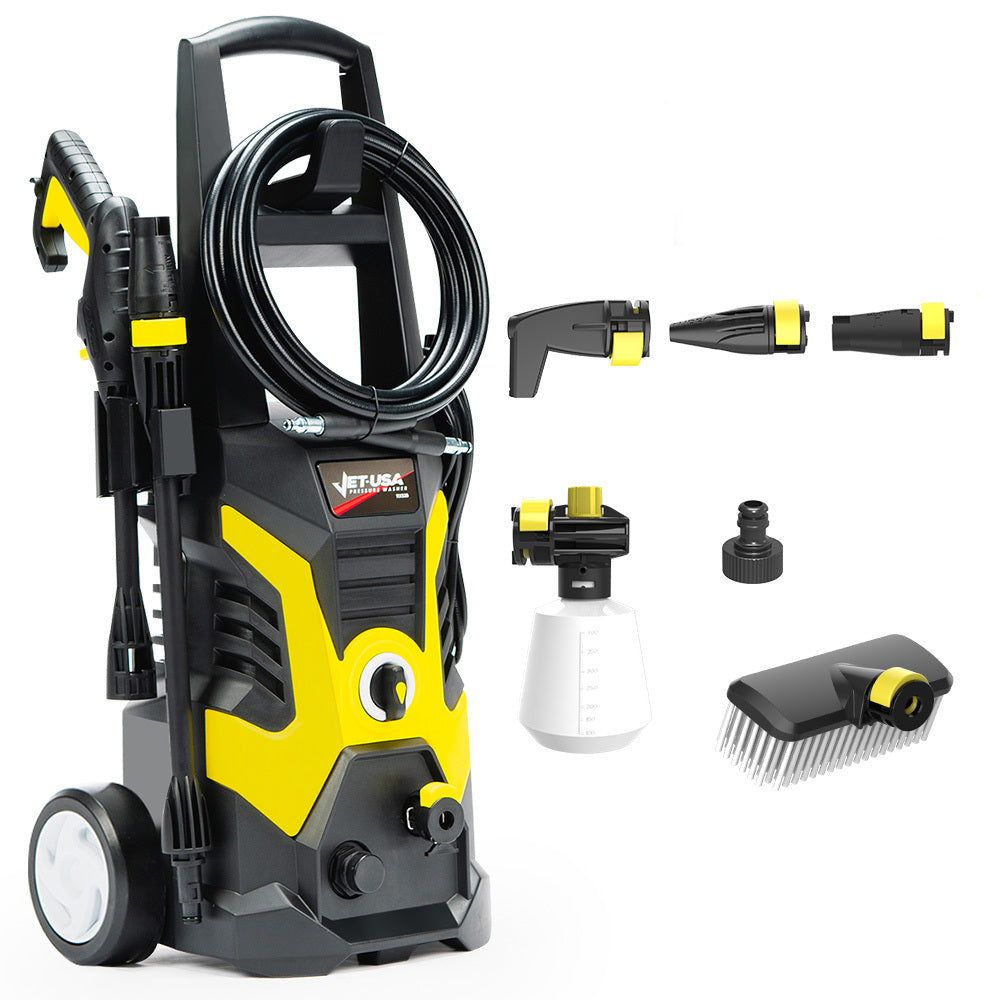 RX530 Electric High Pressure Washer, 2400PSI 3 Nozzles, Brush Head Cleaner, Detergent Bottle