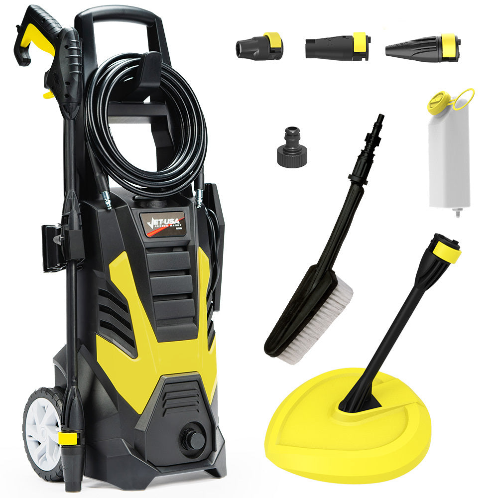 RX535 Electric High Pressure Washer, 2600PSI 2 Nozzles, Brush Head, Deck Cleaner, Detergent Bottle