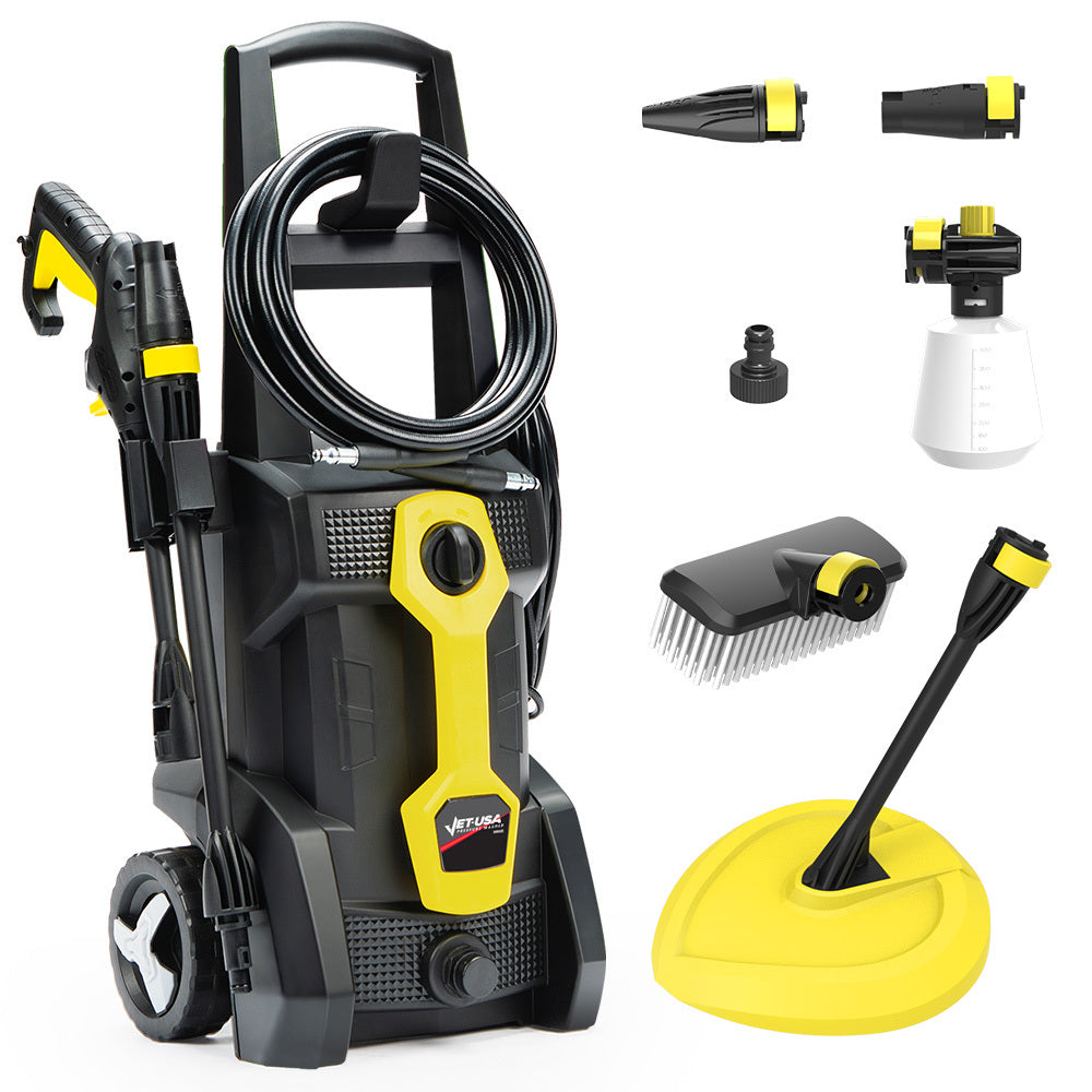 RW535 Electric High Pressure Washer, 2600PSI Water Cooled Motor, 2 Nozzles, Brush Head, Deck Cleaner, Detergent Bottle