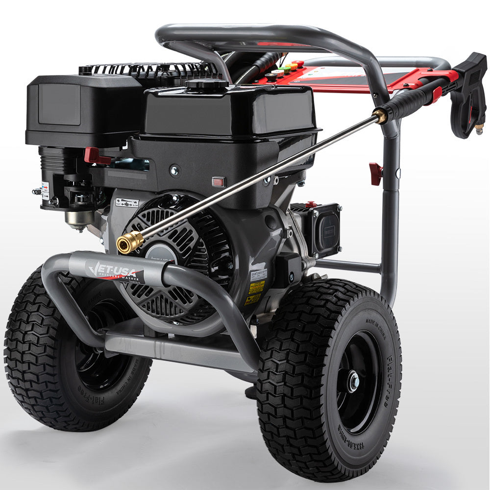 5000PSI Commercial Petrol Powered High Pressure Washer, 15HP 420cc, Italian Made Adjustable AR Pump, 20m Hose
