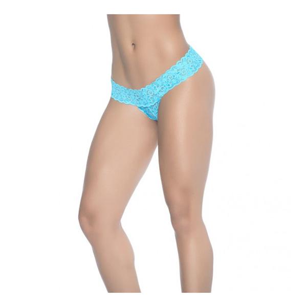 Mapale Peekaboo Turquoise Crotchless Thong