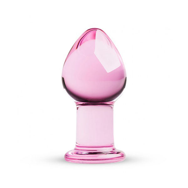 Pink Glass Buttplug Medium