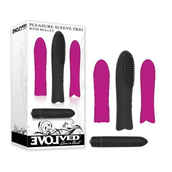 Pleasure Sleeve Trio Interchangeable Sleeves With Black Bullet