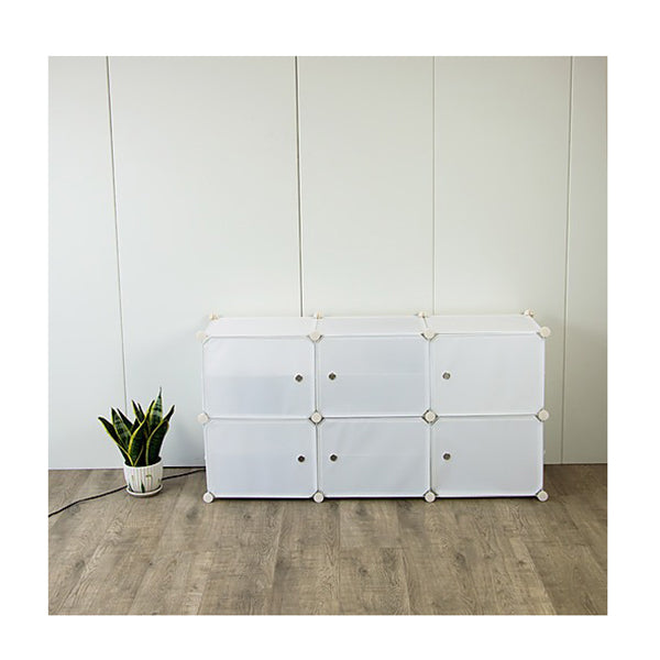 Portable White Cube Shoe Storage Cabinet 3 Column 4 Rows