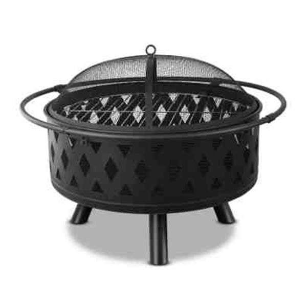 Portable Outdoor Fire Pit And BBQ - Black