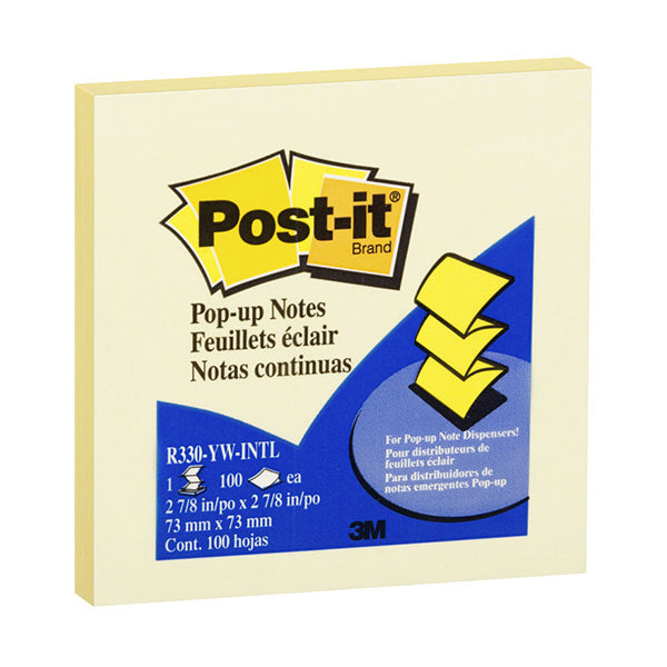 Post It Note R330 YW Yellow Pop Up 73X73mm Pk12