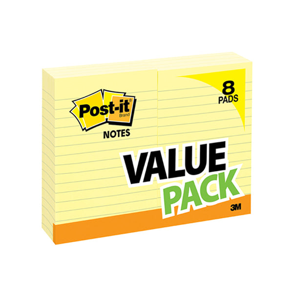 Post It Notes 660 8Pk Lined 101X152Mm