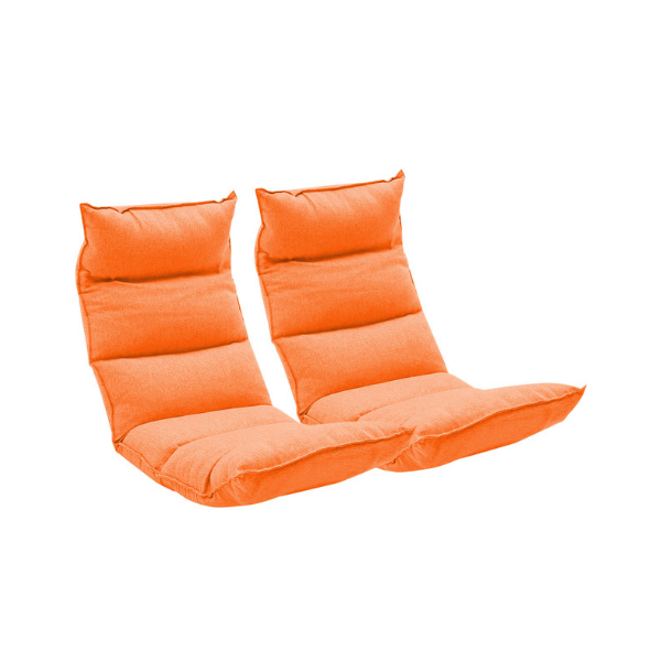 Foldable Tatami Floor Lounge Chair Recliner Lazy Couch Orange