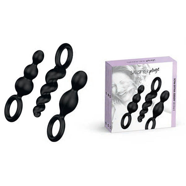 Satisfyer Black Buttt Plugs Set Of 3