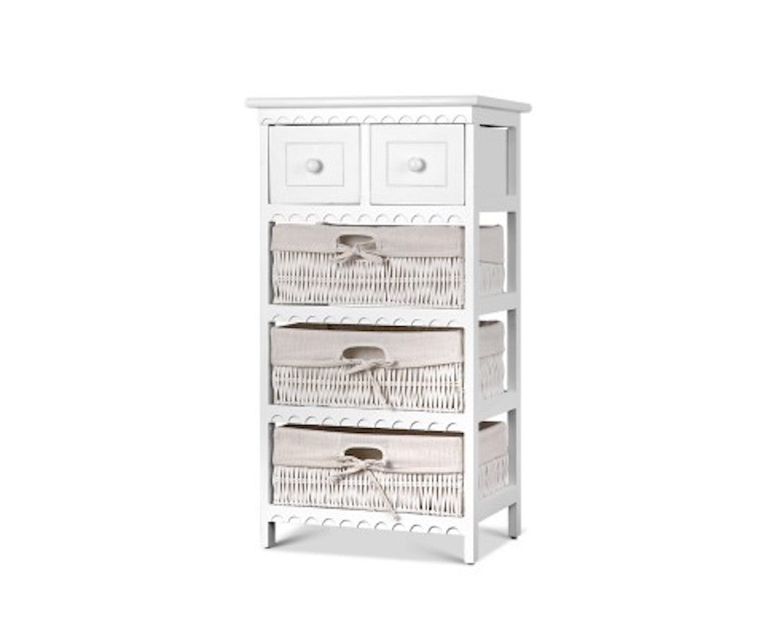 3 Basket Storage Drawers White