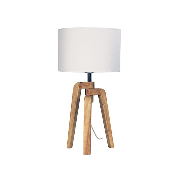 Scandi Inspired Timber Tripod Lamp With Shade