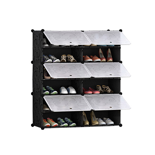 6 Tier 2 Column Shoe Rack Organizer Storage Stackable With Cover