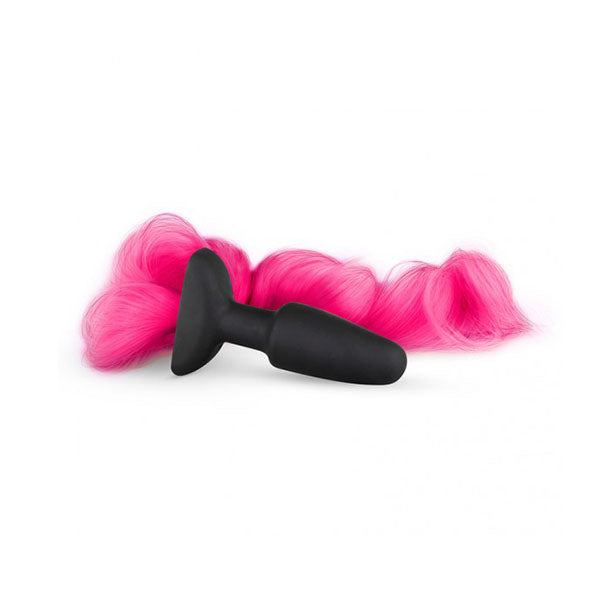 Silicone Butt Plug With Tail Pink
