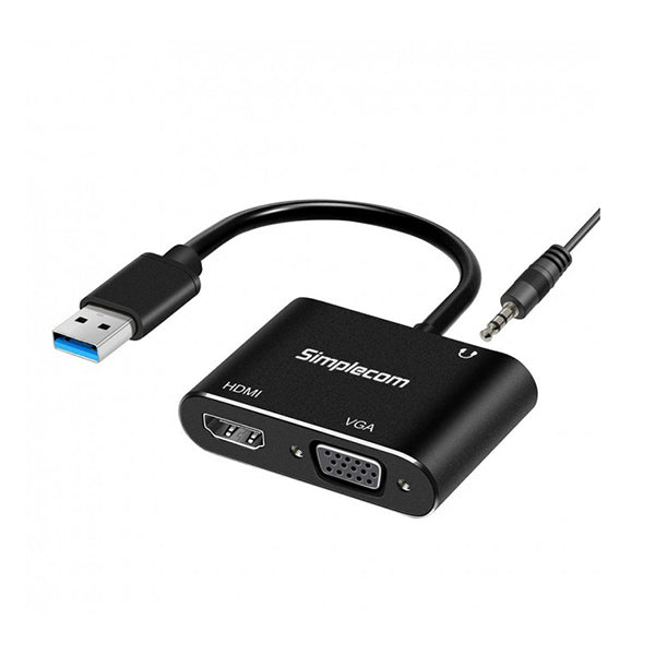 Simplecom Da316A Usb To Hdmi Vga Video Card Adapter With Audio