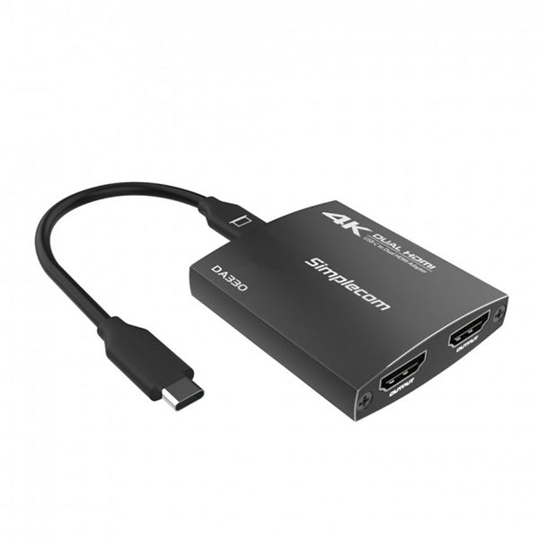 Simplecom Da330 Usb C To Dual Hdmi Mst Adapter