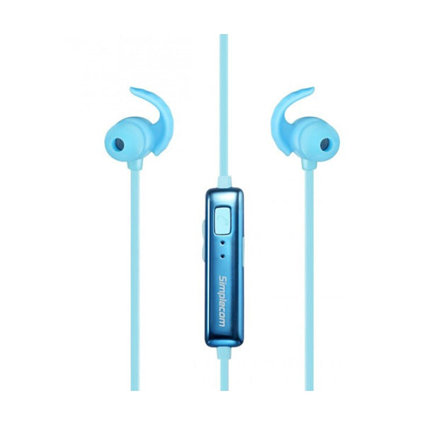 Simplecom Bh310 Metal In Ear Sports Bluetooth Stereo Headphones Blue