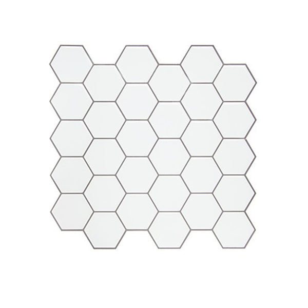 10Pcs Tiles 3D Peel And Stick Wall Tile Hexagon White 30X30Cm