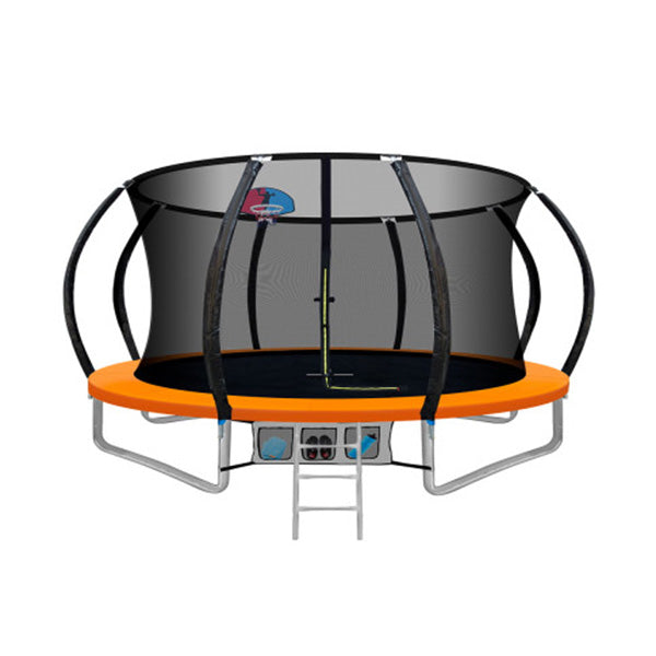 rectangle trampoline with basketball hoop