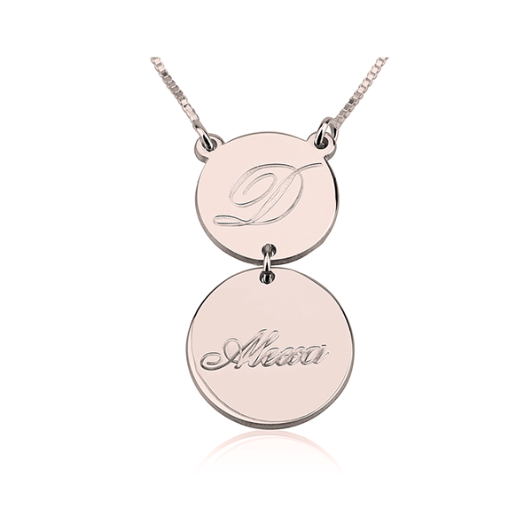 Two Disc Initial Necklace