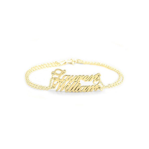 two name bracelet with heart