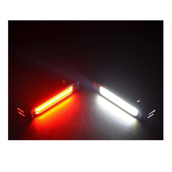 USB Rechargeable LED Bike Headlight Rear Tail Wide Beam Set