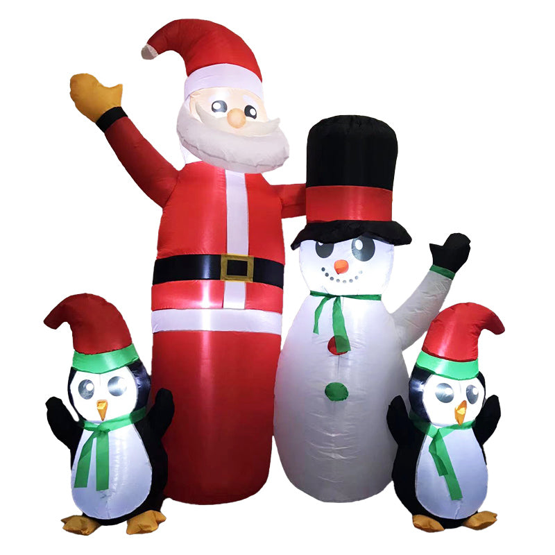Festiss 180cm Santa Snowman and Penguin Greeting Christmas Inflatable with LED FSINF14