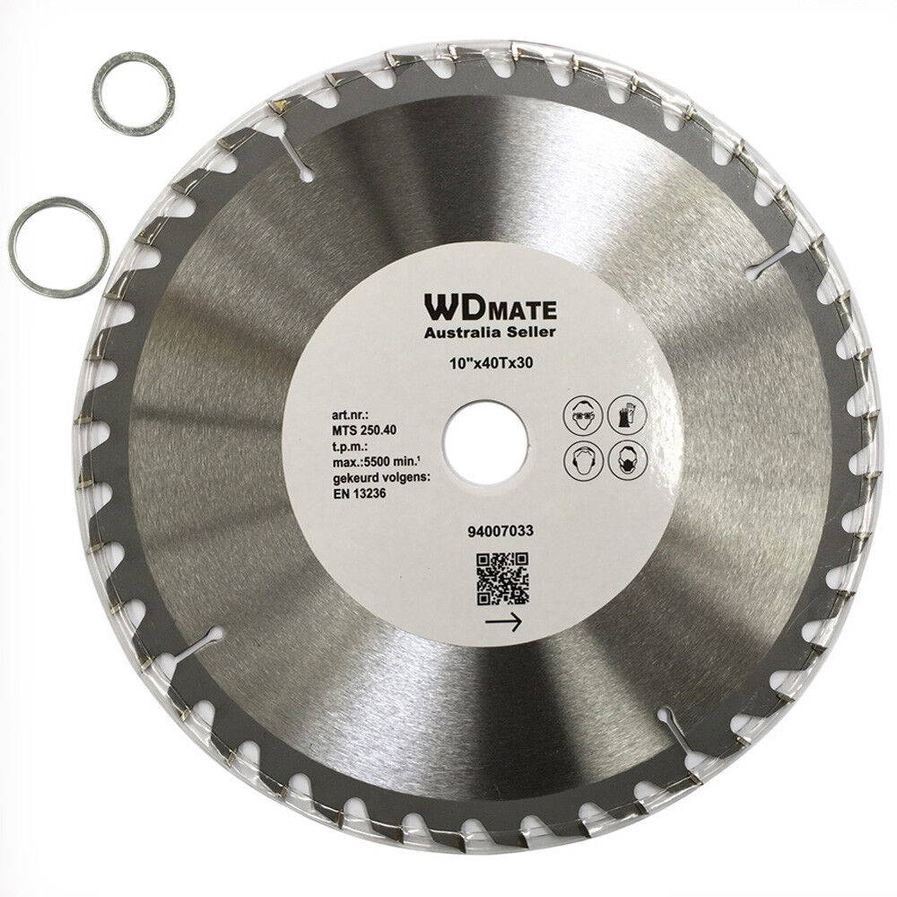 2x 250mm 40T Wood Cutting Circular Saw Blade Disc 10 inch TCT Wheel Timber ATB Sharp