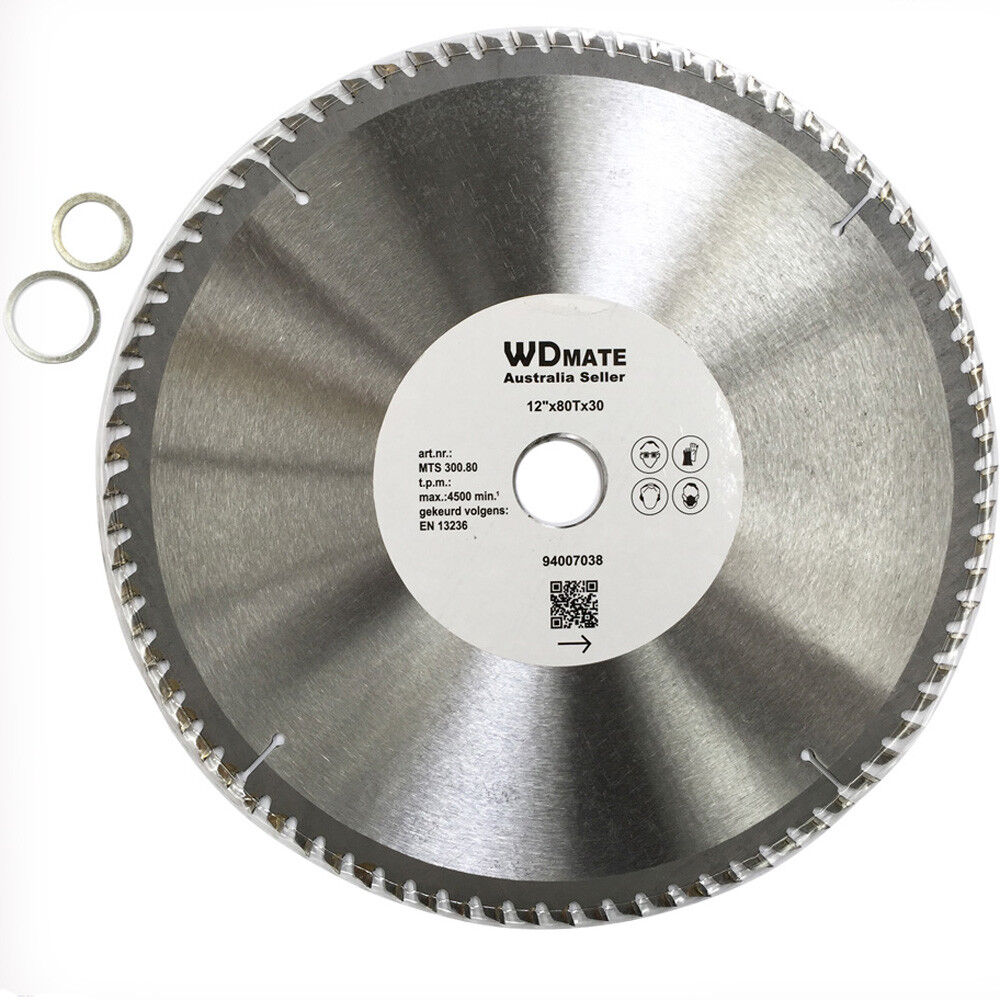 4x Wood Cutting Disc Wheel 300mm 12 inch 80T Circular Saw Blade 30mm 4500prm Timber