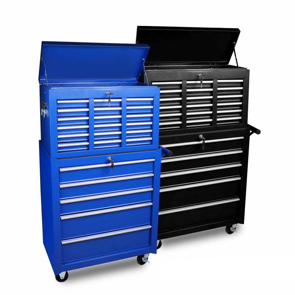 15 Drawer Tool Box Trolley Cabinet Lockable Storage Cart Garage Toolbox Organizer System