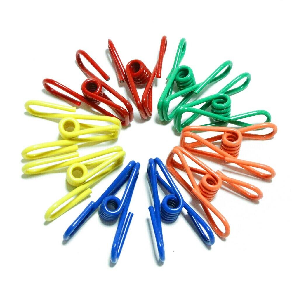10Pc Steel Clips Multi Use Spring Clamps Clothes Peg Hanging Note Book Laundry