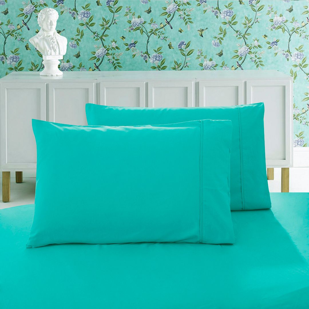 1000TC Premium Ultra Soft King size Pillowcases 2 Pack Teal