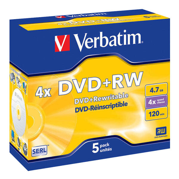 Verbatim 5Pk Dvd Rw In Jewel Case