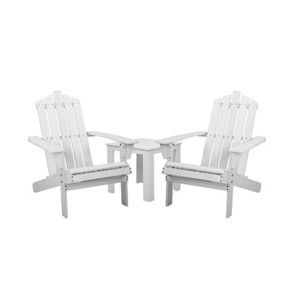 Wooden Adirondack Patio Chair White