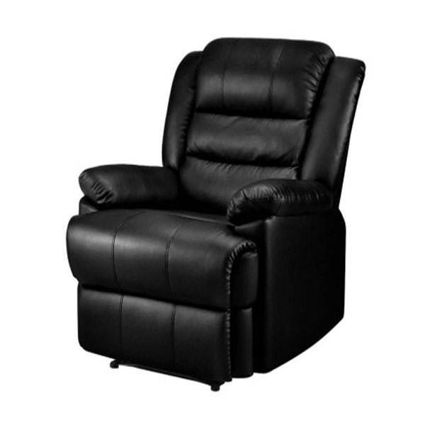 Recliner Chair Armchair Luxury Single Lounge Sofa Couch Leather Black