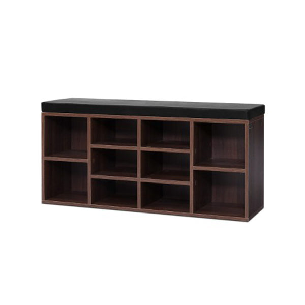 Shoe Cabinet Bench Shoes Storage Rack Organizer Shelf Cupboard Walnut