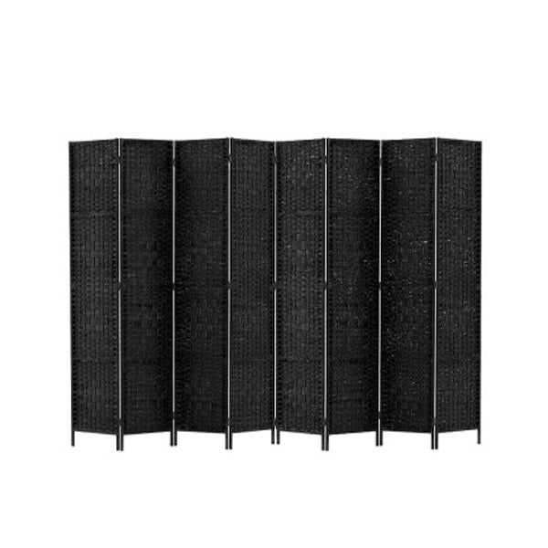 Room Divider 8 Panel Dividers Privacy Screen Rattan Wooden Stand