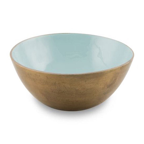 Round Bowl Aluminium And Enamel Light Blue 25Cm