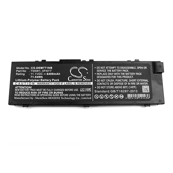 Cameron Sino Dem771Nb 6400Mah Battery For Dell Notebook Laptop