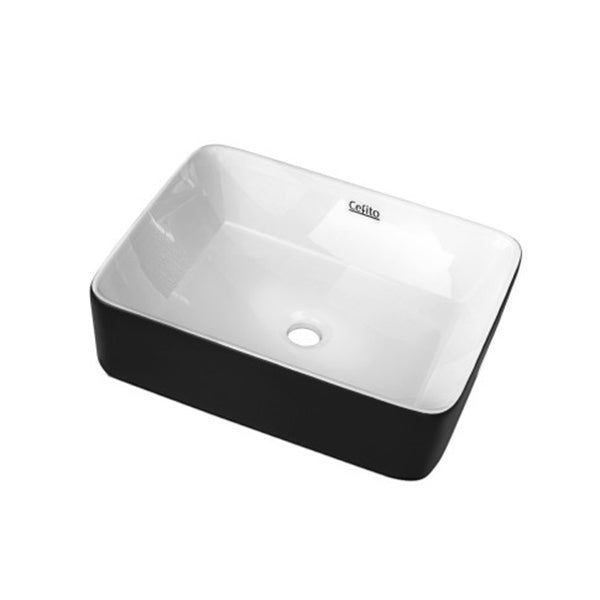 Ceramic Bathroom Basin Sink Vanity Above Counter Bowl Black White